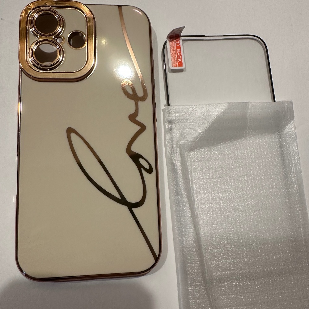 Love iPhone 16 case with screen protector